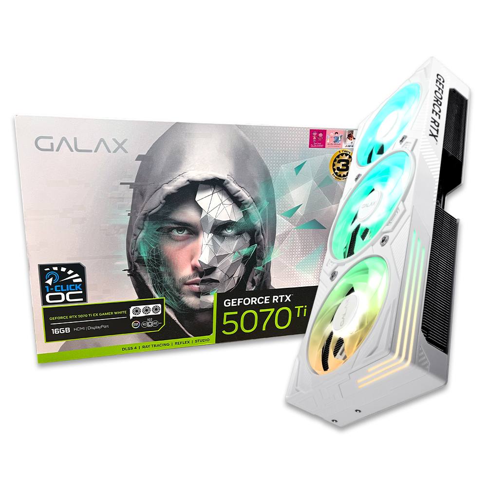 GALAX 갤럭시 지포스 RTX 5070 Ti EX GAMER WHITE OC D7 16GB