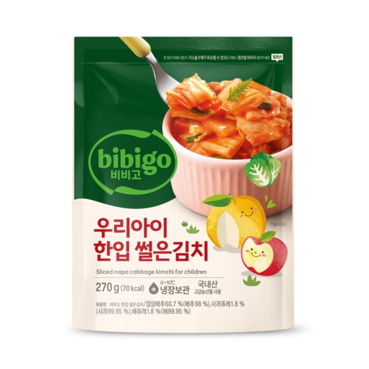 비비고 우리아이 한입 썰은 김치 270g (3개)_이미지