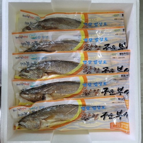황칠 소금으로 간질한 구운 보리굴비 법성포 부세 특대 10미 단품