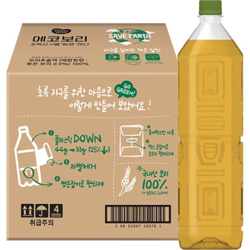 동원F&B 무라벨 에코 보리차 1.5L (12개)_이미지