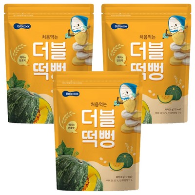 베베쿡 처음먹는 더블떡뻥 백미와 단호박 30g (3개)_이미지