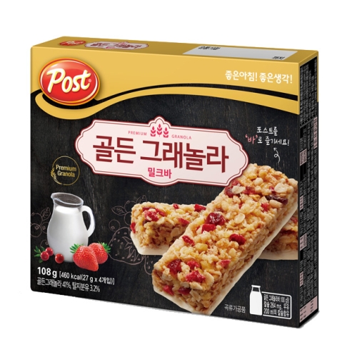 동서식품 포스트 골든 그래놀라 밀크바 108g (1개)_이미지