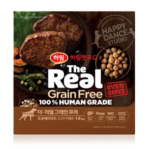  더리얼 독 그레인프리 오븐베이크드 소고기 어덜트 1.6kg [1개]