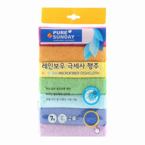 선우랜드  레인보우 극세사 행주 7P
