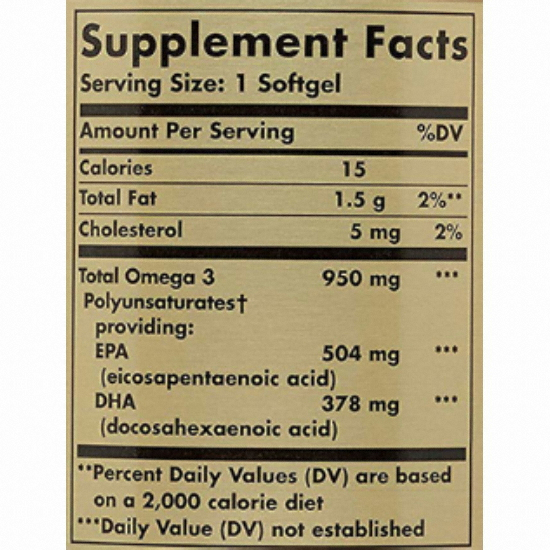 솔가 오메가-3 EPA+DHA 950mg 100캡슐 (1개)_이미지