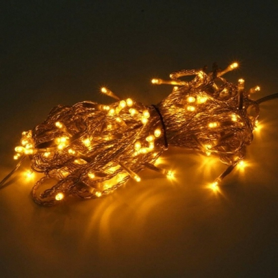 트리 은하수 100구 투명선 LED 웜색 지니전구 10M