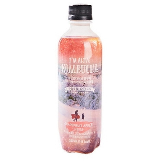 프레시코 아임얼라이브 콤부차 프리바이오틱스 자몽애플 360ml (1개)