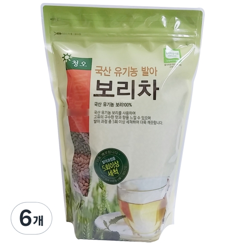 청오 국산 유기농 발아보리차 500g 1개입 6개