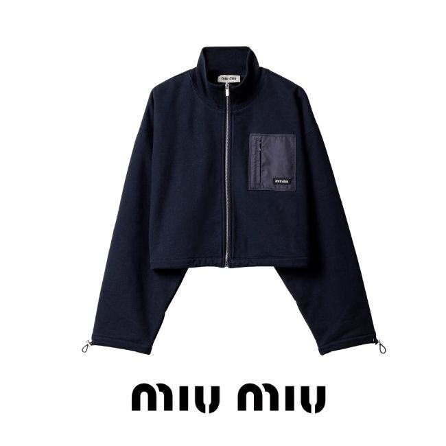  미우미우 플리스 지퍼 자켓 MJLA09 18TP F0008 S OOO 블루
