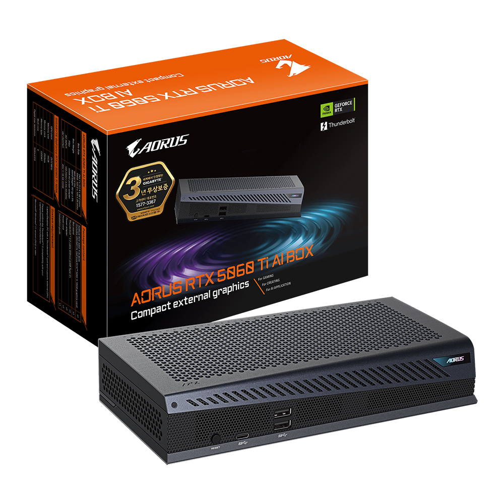 GIGABYTE AORUS 지포스 RTX 5060 Ti AI BOX D7 16GB 제이씨현