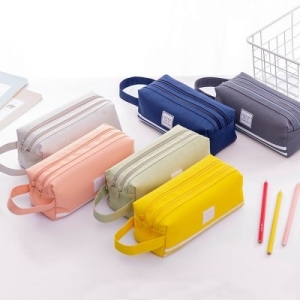 고등학생 대학생 더블지퍼 필통 펜케이스 파우치