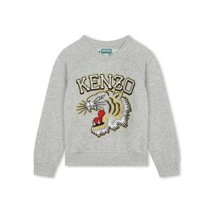 겐조 키즈 로고 자수 긴팔티셔츠 K60323 GRIGIOANTICO_이미지