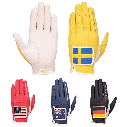 글로벌나인 컬러 반양피 국기 골프장갑 양손 GKL2AGV954 [1개]