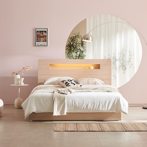 샤이닝 온 수납 LED침대 K