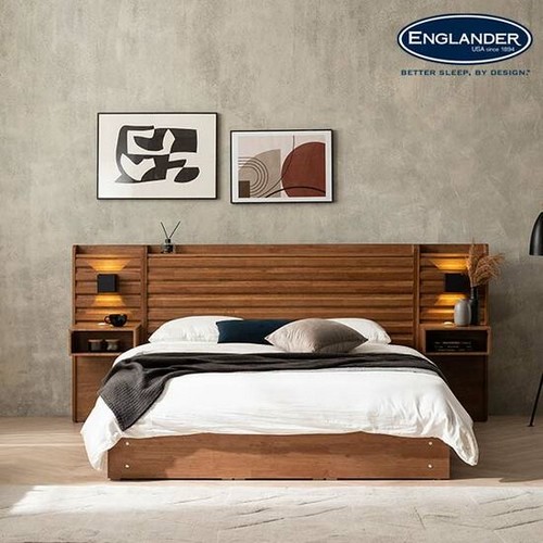 잉글랜더 도로시 원목 호텔형 수납 침대 Q+협탁 (삼중직9존65T필로우탑독립)_이미지