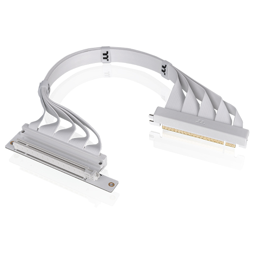 써멀테이크 PCI-E 4.0 Dual 90도 라이저 케이블 (화이트, 400mm)_이미지