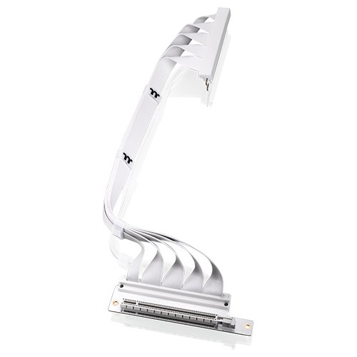 써멀테이크 PCI-E 4.0 Dual 90도 라이저 케이블 (화이트, 400mm)_이미지