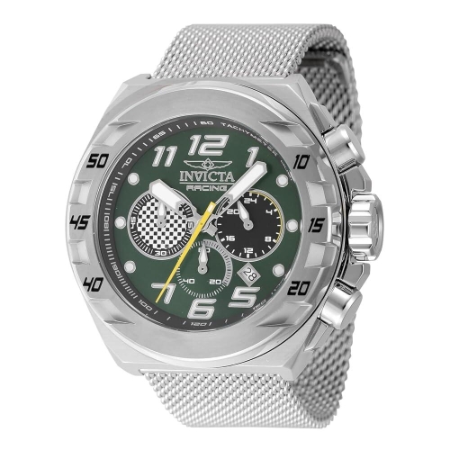 INVICTA Racing Men 480mm 스테인리스 스틸 블랙+그린 다이얼 VD53 쿼츠 664603