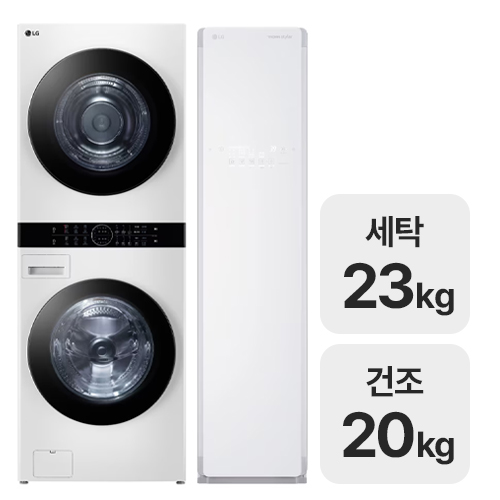 LG전자 트롬 오브제컬렉션 워시타워 W20WANQ + 스타일러 S3TF