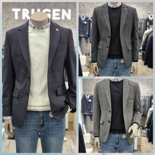 트루젠 남자 사방스판 피치 기모 데일리 셋업 자켓 EWMKJ051 지금부터 꽃샘추위까지_이미지