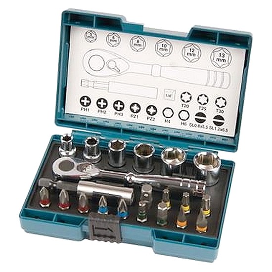 마끼다 1/4인치 육각라쳇 드릴비트 세트 B-54081 (21pcs)