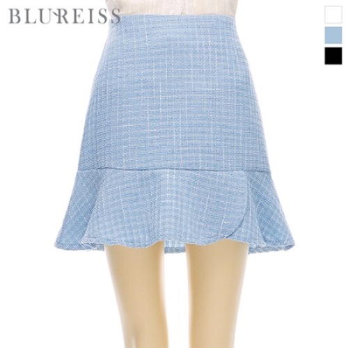 블루레이스 트위드프릴미니스커트_B4S1SK8000