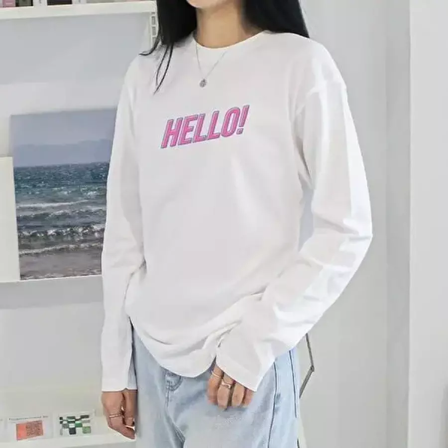 패션 험블 여자 베이직 빅사이즈 면 라운드 긴팔티 12349843