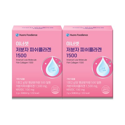 휴온스내츄럴 이너셋 저분자 피쉬콜라겐 1500 2g 30포 (2개)