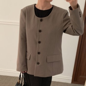 아이우먼 품격있는라운드넥자켓 MOV759M512 빅사이즈