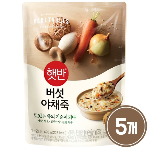 CJ제일제당 햇반 버섯야채죽 268g (5개)_이미지