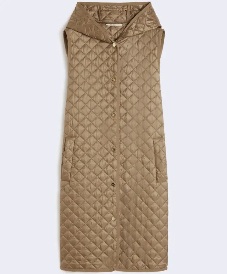 막스마라 발수 후드 퀼팅 롱 패딩 베스트 조끼 9291056406075