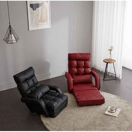 BLMG블루밍홈 루카 포켓 등받이 가죽 좌식소파 1인용_이미지