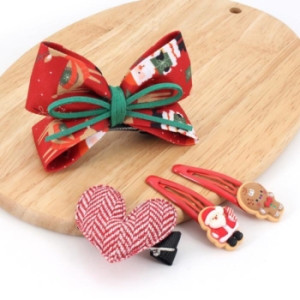 아랑로랑 크리스마스 큐티 리본 헤어핀 4종세트 24788750_이미지