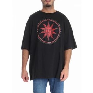 에스티오 FAU PUGLISI 남성 티셔츠 블랙 위드 레드 썬 프린트 FPU7106P0303999 /8_이미지