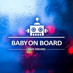제제데코 심플라인 로봇 BABY ON BOARD 스티커