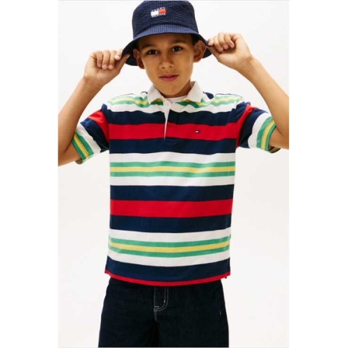 타미힐피거칠드런 6 스트라이프 럭비 티셔츠 T42G1KKT500BT1 TOMMYHILFIGER 3T 16 공용