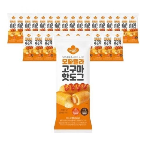 아임닭 닭가슴살 소시지 모짜렐라 핫도그 80g (30개)_이미지