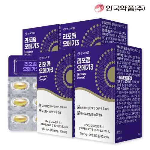 코스팜 안국약품 리포좀 오메가3 30캡슐 (4개)_이미지