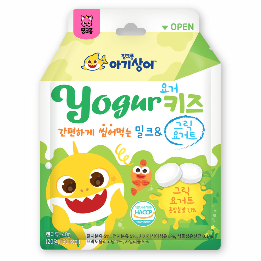  에스엠바이오 핑크퐁 아기상어 요거키즈 밀크&그릭요거트 40g [5개]