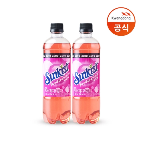썬키스트 제로 자두자몽 소다 600ml (24개)_이미지