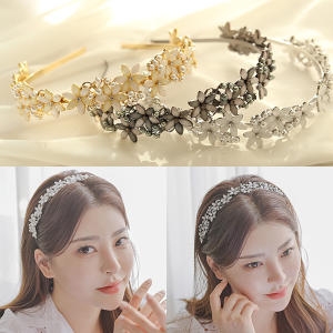 미스21 아로나 플라워 진주 헤어밴드 머리띠 hb1626_이미지