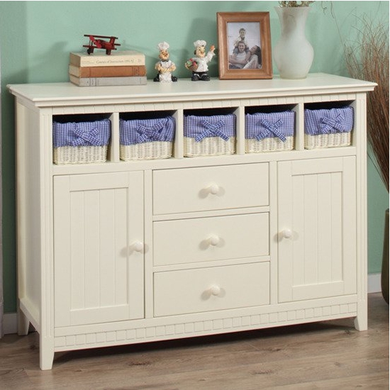 올리비아 원목 라탄 와이드 수납장 1200