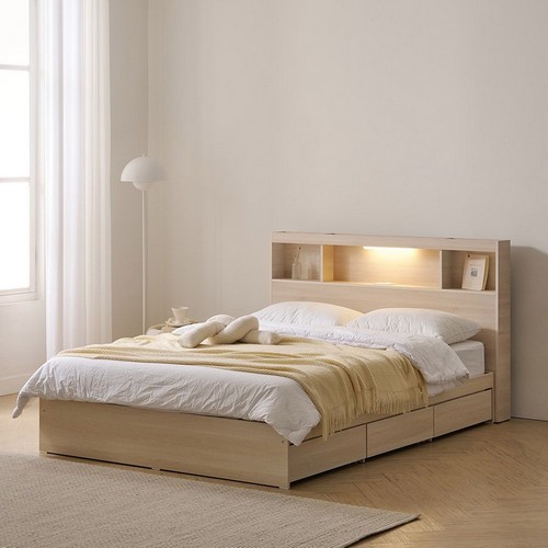 이즈 카이 수납 D형 LED침대 SS