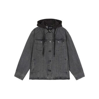 버커루 유니 오버핏 후드레이어드 BK B225DS160P