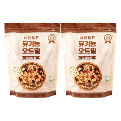 자연담은 국내산 유기농 오트밀 고소한맛 (600g,2개)