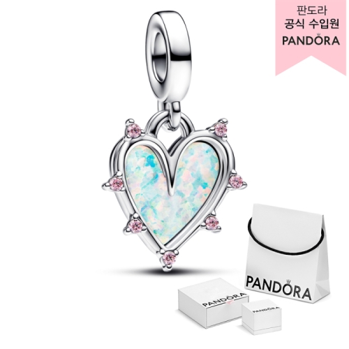 판도라 프렌드쉽 오팔러센트 더블 댕글 참_793434C01