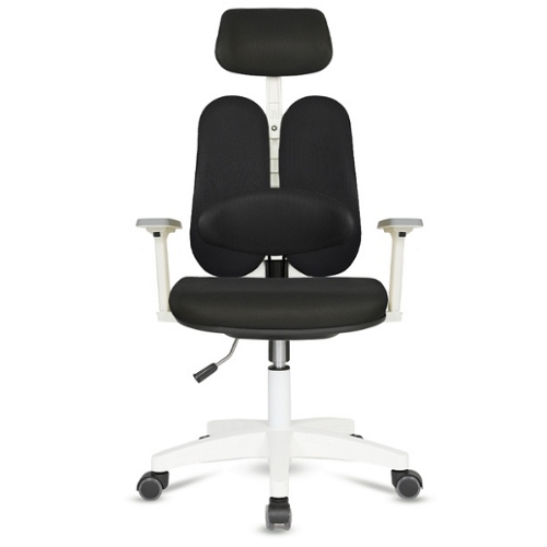 듀얼 고급 대요추헤더형 조절팔 화이트바디 의자 DU79