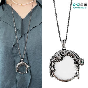 아이루페 스와로브스키 레오파드 목걸이 돋보기, 1개_이미지