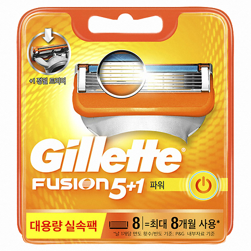 질레트 퓨전 파워 면도날 (8개)_이미지