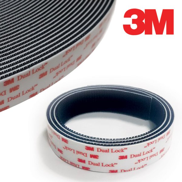 3M 듀얼락 양면테이프 검정 벨크로 25.4mm x 1m_이미지